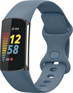 imoshion Siliconen bandje - Geschikt voor Fitbit Charge 6, Charge 5 - Blauw - S
