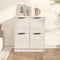 vidaXL - Dressoir - 60x30x70 - cm - bewerkt - hout - hoogglans - wit