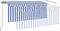 vidaXL - Luifel - handmatig - uittrekbaar - rolgordijn - LED - 3x2,5 - m - blauw - wit