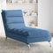 vidaXL - Chaise - longue - met - kussens - stof - blauw