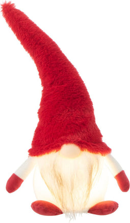J-Line figuur Kabouter - textiel - rood/wit - small - LED lichtjes