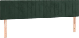 vidaXL - Hoofdborden - 2 - st - 80x5x78/88 - cm - fluweel - donkergroen