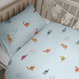 Happy Friday Duvet cover set 2 pieces Mini dinosaur 115x145 cm (Cot bed) Multicolor