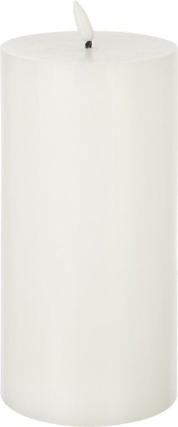 J-Line cilinderkaars - wit - large - LED lichtjes