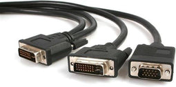 StarTech.com DVIVGAYMM6 - DVI-I naar DVI-D + VGA videosplitterkabel - 1,8 m Zwart