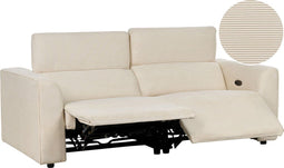 ULVEN - Tweezitsbank elektrisch verstelbaar - Beige - Corduroy