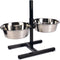 Beeztees Standaard - Hondenvoer- en drinkbak - 2 RVS bakken - Zwart - 28 cm (2 stuks)