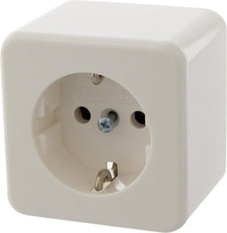 Berker Opbouw Stopcontact - 1-voudig - Randaarde - Polarwit