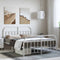 vidaXL - Bedframe - met - hoofd- - en - voeteneinde - metaal - wit - 150x200 - cm