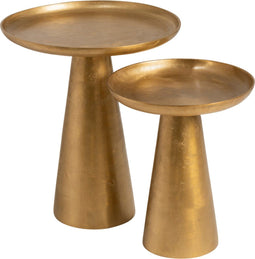 J-Line schaal op voet - metaal - goud - large - woonaccessoires