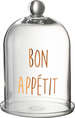 J-Line stolp 'Bon Appetit' Rond - glas - transparant/koper