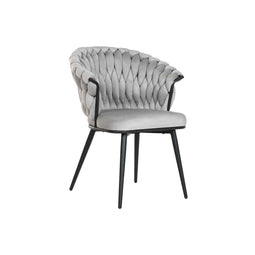 Keukenstoel Home ESPRIT Zwart Grijs Polyester Metaal 60 x 66 x 84 cm 66 x 60 x 84 cm