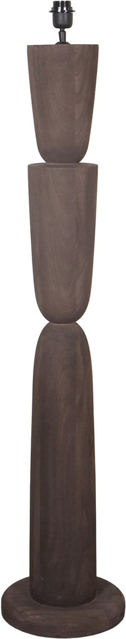 PTMD Lorinne Brown Mango Wood Layered Floor Lamp Base