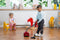 Klein Toys Bosch stofzuiger - 19x25x74 cm - realistische zuig en geluidseffecten - rood