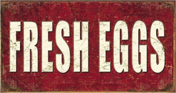 Metalen Retro Bord Fresh Eggs
