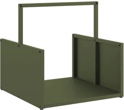 vidaXL - Brandhoutrek - 40x40x40 - cm - koudgewalst - staal - olijfgroen