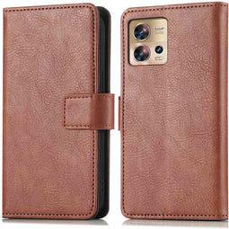 iMoshion Hoesje Geschikt voor Motorola Edge 30 Fusion Hoesje Met Pasjeshouder - iMoshion Luxe Bookcase - Bruin