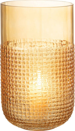 J-Line vaas Patroon - glas - oranje - medium - Ø 15 cm