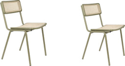 Zuiver Jort Eetkamerstoel - Groen/Naturel - Set van 2