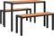 vidaXL - 3-delige - Tuin - Eetset - in - Staal - en - WPC - Bruin