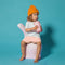 Walvis stoeltje Rood / Whalechair Red - Design kinderstoel Werkwaardig