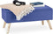Opbergbank - 39,5 x 79,5 x 39,5 cm - Klapdeksel - Blauw