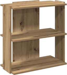 vidaXL - Boekenkast - 3-laags - 60x30x60 - cm - bewerkt - hout - artisanaal - eiken
