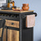 SoBuy FKW122-SCH - Keukenwagen - 2 Laden 2 Deuren Flessenhouder - Vintage Bruin 89x40x87 cm
