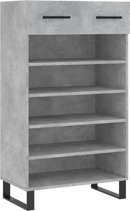 vidaXL - Schoenenkast - 60x35x105 - cm - bewerkt - hout - betongrijs