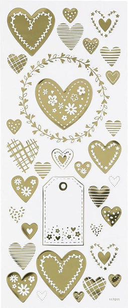 Stickers Goud - Hoeken Stickers - Gouden Decoratie Stickervellen - DIY Kaarten Maken - Zelfklevende Foliestickers - Scrapbooking - 10x23 cm