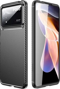 iMoshion Hoesje Geschikt voor Xiaomi Poco X4 Pro 5G Hoesje Siliconen - iMoshion Carbon Softcase Backcover - Zwart