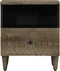 vidaXL - Nachtkastje - 40x33x46 - cm - massief - mangohout - lichtgrijs