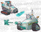 PAW Patrol - Everest Deluxe Snowmobile met projectielwerper snowboard en speelfiguur