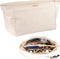 Serra Fé - tas organizer bag in bag M - 12 vakken - 100% katoen - beige - geschikt voor handtas 30-35 cm (1 stuk)