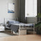 vidaXL - Bedframe - met - hoofd- - en - voeteneinde - metaal - wit - 90x190 - cm
