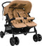 vidaXL - Tweelingkinderwagen - staal - taupe