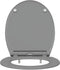 vidaXL - Snelsluiting - Toiletkap - met - Soft - Close - Duroplast - Grijs