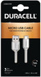 Duracell 1m USB - microUSB Kabel - Sync en opladen - Wit