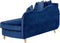 MERI II - Chaise longue - Blauw - Linkerzijde - Fluweel