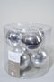 Decoris - Kerstballen glas - set van 6 - zilver (set van 6)