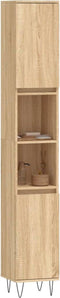vidaXL - Badkamerkast - 30x30x190 - cm - bewerkt - hout - sonoma - eikenkleurig