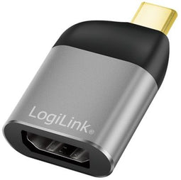 LogiLink CUA0204 - USB-C naar DisplayPort Adapter - Ultra HD 8K - Grijs Zwart