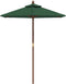 vidaXL - Parasol - met - houten - paal - 196x231 - cm - groen