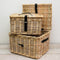 MigoStyling - Kinderfietsmand - Met deksel - Bakkersmand - 42x32xH25 - Riet - Rotan - Naturel - Leren riempje