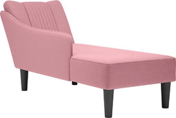 vidaXL - Chaise - longue - met - rechterarmleuning - fluweel - roze