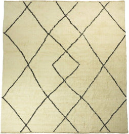 Vloerkleed Enkel Ruit - 200x300 - Zwart/wit - Katoen
