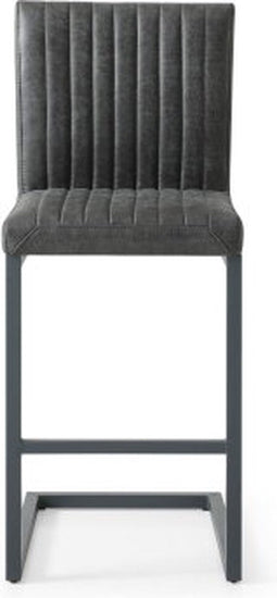 Barkruk Texas - 48x55x112 - Donker grijs - Yachtleder/metaal