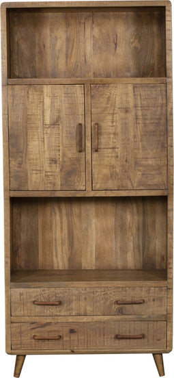 Boekenkast mangohout - Boekenkast Sara - Boekenkast industrieel 90 cm