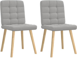 vidaXL - Eetkamerstoelen - 2 - st - stof - wolk - grijs