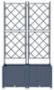 vidaXL - Ligbed - met - Trellis - 2 - stuks - Grijs - 80x40x143 - cm